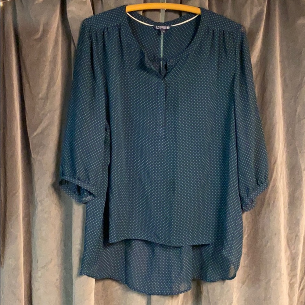 Sperry 3/4 Sleeve Polka Dot Blouse
